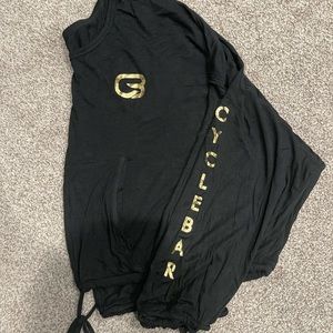 Cyclebar lightweight sweatshirt, Large. black w/gold Cyclebar down the arm.